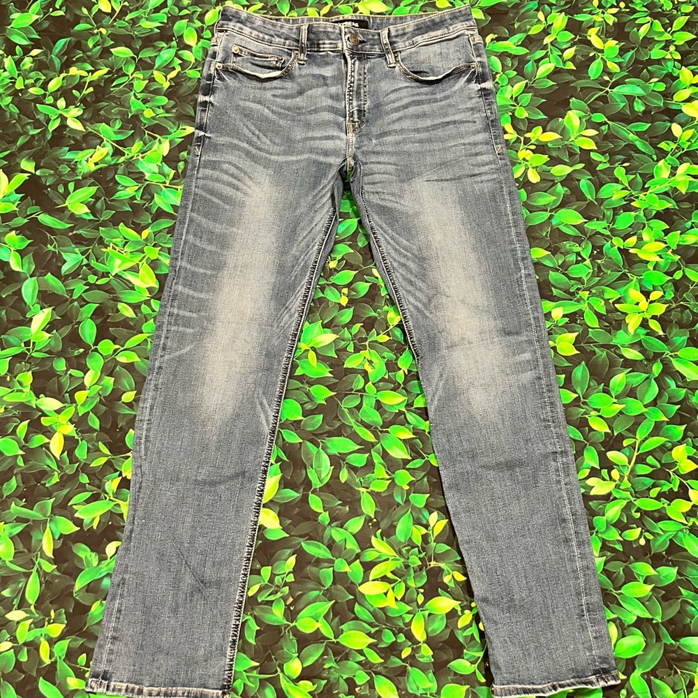 32x34 Express Slim Straight Stone Washed Jeans